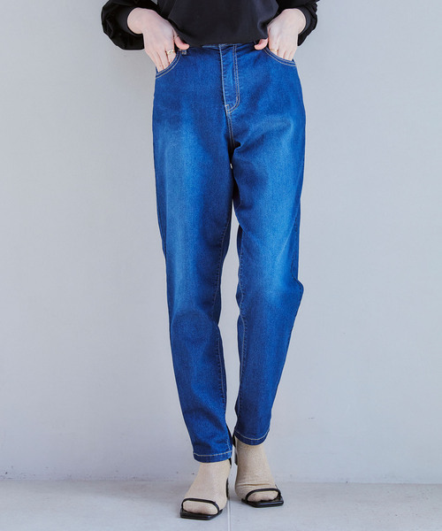 CROSS FUNCTION（クロスファンクション）の「《ストレッチ・サスティナブル》エコベロデニムテーパードパンツ【CF/クロスファンクション】（デニムパンツ・レディース・ブルー/ネイビー・S/M/L/LL）」の20枚目の写真