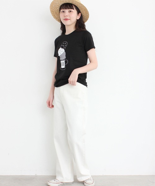 peu pres（プープレ）の「トリプルアイスクリームTシャツ（Tシャツ/カットソー・レディース・ブラック/ホワイト・FREE）」の16枚目の写真