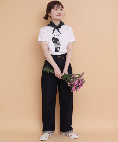 peu pres（プープレ）の「トリプルアイスクリームTシャツ（Tシャツ/カットソー・レディース・ブラック/ホワイト・FREE）」の14枚目の写真