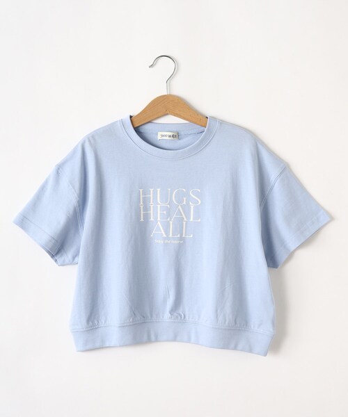 SHOO・LA・RUE（シューラルー）の「◆【110-140cm/リンク】グラフィック裾リブ半袖T（Tシャツ/カットソー・キッズ・グリーン系3/ブラック系2/ピンク系その他/ライトブルー/ベージュ系その他4/ホワイト・14/13/12/11）」の5枚目の写真