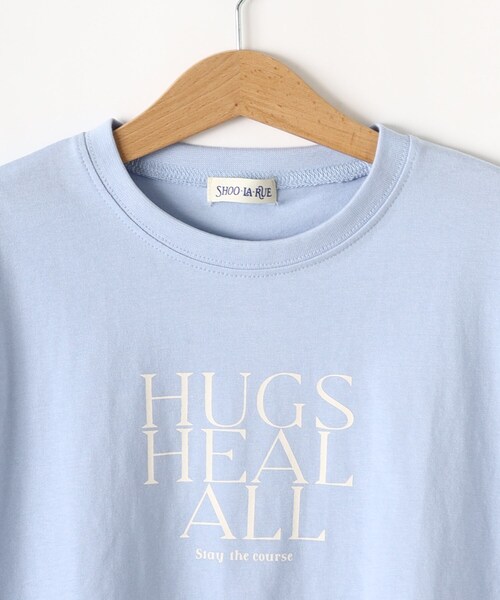 SHOO・LA・RUE（シューラルー）の「◆【110-140cm/リンク】グラフィック裾リブ半袖T（Tシャツ/カットソー・キッズ・グリーン系3/ブラック系2/ピンク系その他/ライトブルー/ベージュ系その他4/ホワイト・14/13/12/11）」の8枚目の写真