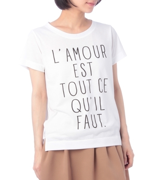 HusHusH(ハッシュアッシュ)の「ロゴ天竺プルオーバファブリック(Tシャツ/カットソー・レディース・ブラック/ホワイト/カーキ・03/02)」の2枚目の写真