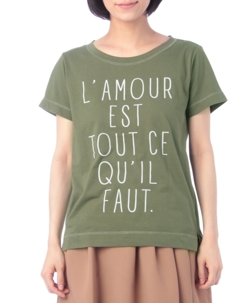 HusHusH(ハッシュアッシュ)の「ロゴ天竺プルオーバファブリック(Tシャツ/カットソー・レディース・ブラック/ホワイト/カーキ・03/02)」の1枚目の写真