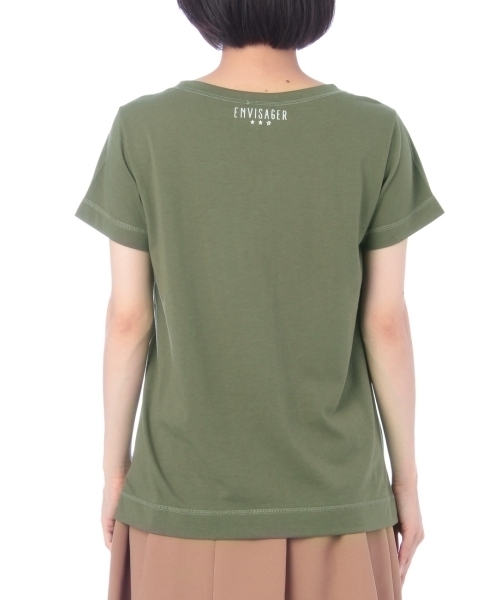 HusHusH(ハッシュアッシュ)の「ロゴ天竺プルオーバファブリック(Tシャツ/カットソー・レディース・ブラック/ホワイト/カーキ・03/02)」の5枚目の写真