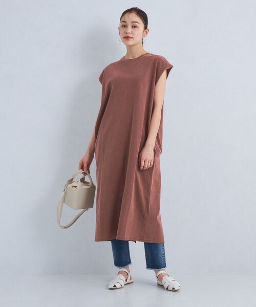 STAR&STRIPE（スターアンドストライプ）の「【別注】＜STAR&STRIPE＞フレンチスリーブ ワンピース（ワンピース・レディース・ブラウン/ナチュラル/グレー/ブラック・FREE）」の3枚目の写真