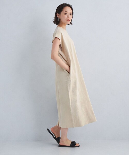 STAR&STRIPE（スターアンドストライプ）の「【別注】＜STAR&STRIPE＞フレンチスリーブ ワンピース（ワンピース・レディース・ブラウン/ナチュラル/グレー/ブラック・FREE）」の5枚目の写真