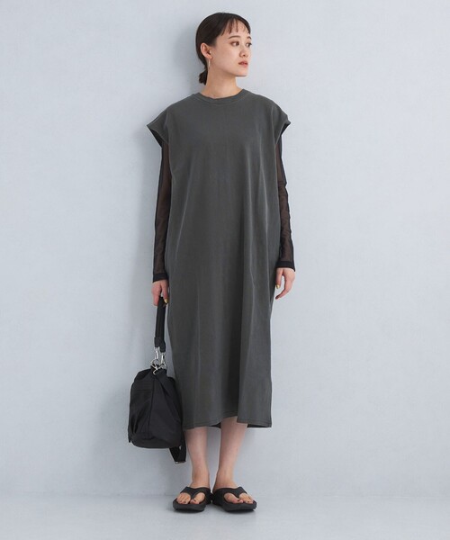 STAR&STRIPE（スターアンドストライプ）の「【別注】＜STAR&STRIPE＞フレンチスリーブ ワンピース（ワンピース・レディース・ブラウン/ナチュラル/グレー/ブラック・FREE）」の6枚目の写真