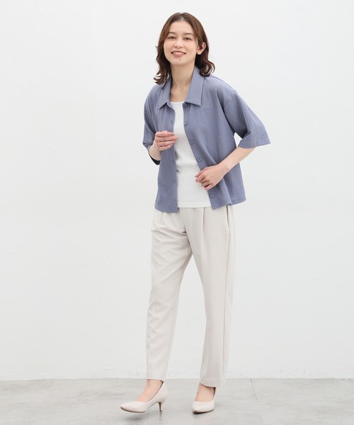 Honeys（ハニーズ）の「半袖衿付カーディガン（カーディガン/ボレロ・レディース・アイボリー/イエロー/ベージュ/ブラック/ブルー系その他・LL/S/M/L）」の13枚目の写真