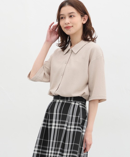 Honeys（ハニーズ）の「半袖衿付カーディガン（カーディガン/ボレロ・レディース・アイボリー/イエロー/ベージュ/ブラック/ブルー系その他・LL/S/M/L）」の18枚目の写真