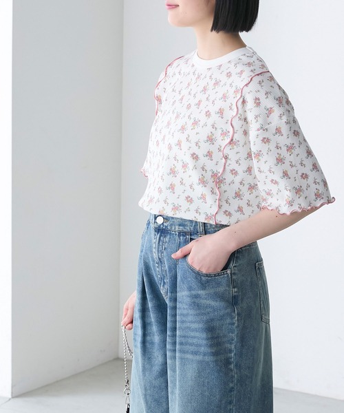 cccmalie ワッフル半袖 cccmalie シーマリー ワッフル半袖(white フリーサイズ)