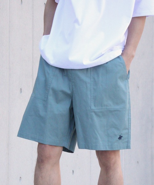 BEVERLY HILLS POLO CLUB（ビバリーヒルズポロクラブ）の「【Beverly Hills Polo Club/ビバリーヒルズポロクラブ】ワンポイントポニー刺繍 カーボンピーチツイル イージーハーフパンツ（その他パンツ・メンズ・ベージュ/スミクロ/ネイビー/ブルーグリーン/ライラック/オフホワイト・LL/L/M）」の6枚目の写真