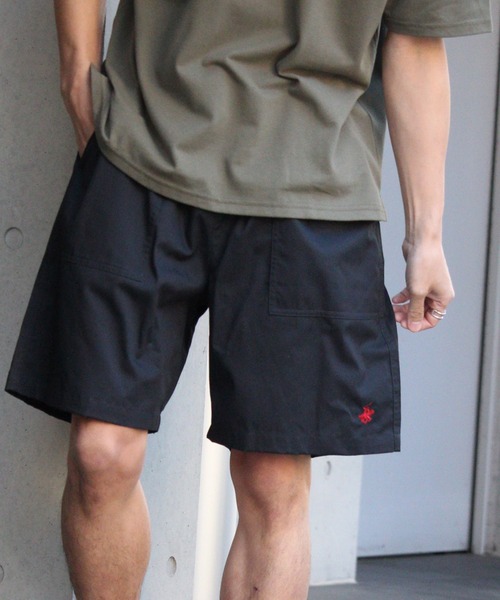 BEVERLY HILLS POLO CLUB（ビバリーヒルズポロクラブ）の「【Beverly Hills Polo Club/ビバリーヒルズポロクラブ】ワンポイントポニー刺繍 カーボンピーチツイル イージーハーフパンツ（その他パンツ・メンズ・ベージュ/スミクロ/ネイビー/ブルーグリーン/ライラック/オフホワイト・LL/L/M）」の3枚目の写真