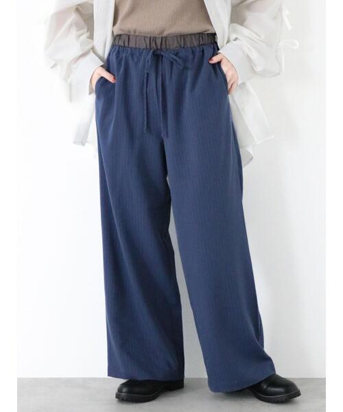 ehka sopo(エヘカソポ)の「配色イージースラックス(スラックス・レディース・ブラック/グレー/ブルー・F)」の1枚目の写真