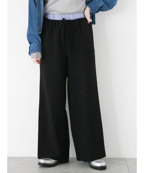 ehka sopo(エヘカソポ)の「配色イージースラックス(スラックス・レディース・ブラック/グレー/ブルー・F)」の2枚目の写真