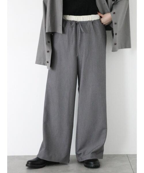 ehka sopo(エヘカソポ)の「配色イージースラックス(スラックス・レディース・ブラック/グレー/ブルー・F)」の4枚目の写真