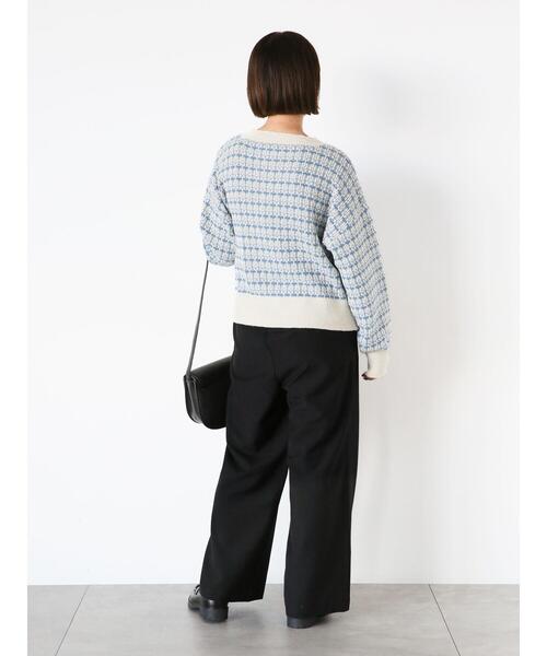 ehka sopo(エヘカソポ)の「配色イージースラックス(スラックス・レディース・ブラック/グレー/ブルー・F)」の8枚目の写真