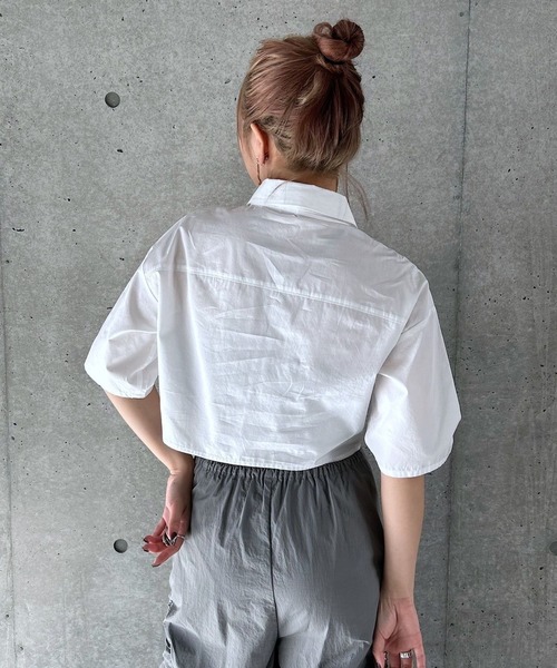 PAGEBOY（ページボーイ）の「ネクタイツキショートシャツ（シャツ/ブラウス・レディース・オフホワイト/ブルー/ブラック・FREE）」の8枚目の写真