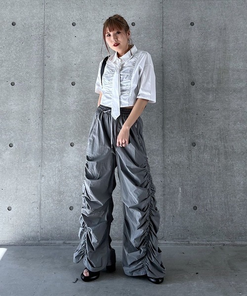 PAGEBOY（ページボーイ）の「ネクタイツキショートシャツ（シャツ/ブラウス・レディース・オフホワイト/ブルー/ブラック・FREE）」の9枚目の写真