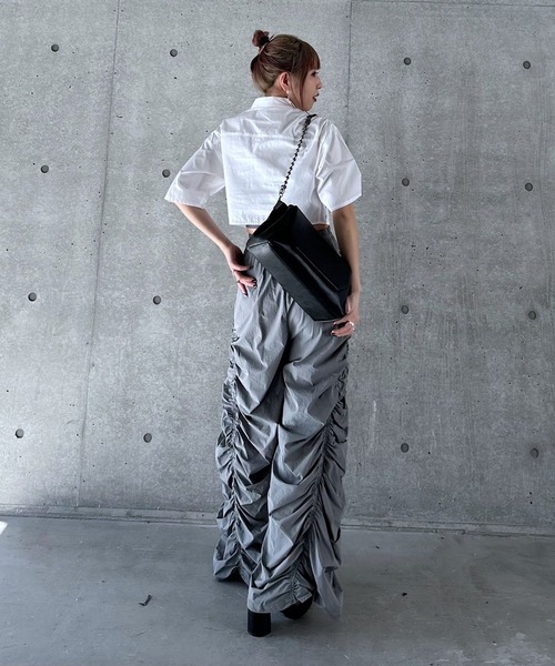 PAGEBOY（ページボーイ）の「ネクタイツキショートシャツ（シャツ/ブラウス・レディース・オフホワイト/ブルー/ブラック・FREE）」の12枚目の写真