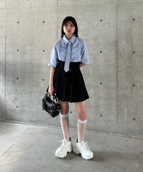 PAGEBOY（ページボーイ）の「ネクタイツキショートシャツ（シャツ/ブラウス・レディース・オフホワイト/ブルー/ブラック・FREE）」の21枚目の写真