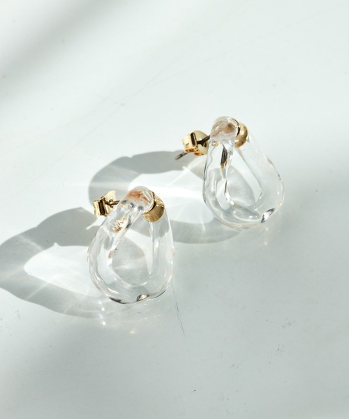 ear PAPILLONNER(イアパピヨネ)の「《チタンポスト》ジェリーリングピアス(ピアス(両耳用)・レディース・ブラウン/クリア/イエロー系その他・FREE)」の1枚目の写真