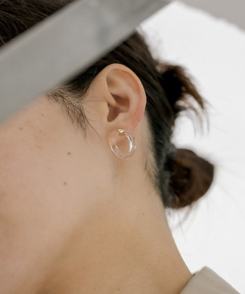 ear PAPILLONNER(イアパピヨネ)の「《チタンポスト》ジェリーリングピアス(ピアス(両耳用)・レディース・ブラウン/クリア/イエロー系その他・FREE)」の8枚目の写真