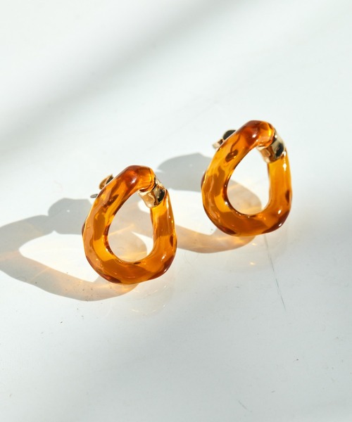 ear PAPILLONNER(イアパピヨネ)の「《チタンポスト》ジェリーリングピアス(ピアス(両耳用)・レディース・ブラウン/クリア/イエロー系その他・FREE)」の10枚目の写真