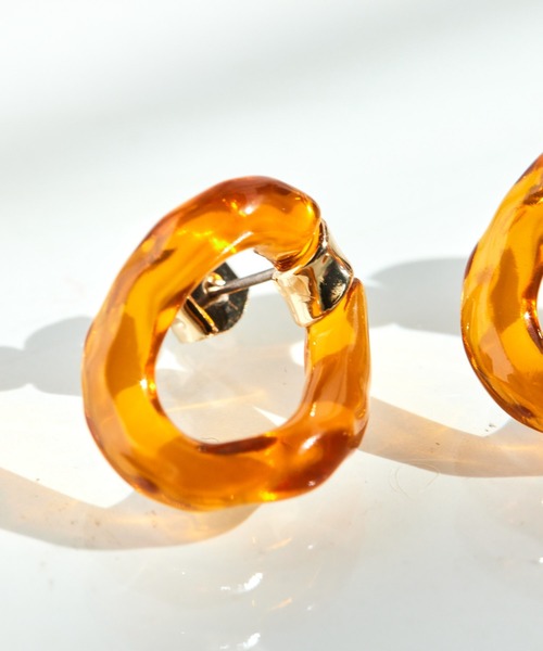 ear PAPILLONNER(イアパピヨネ)の「《チタンポスト》ジェリーリングピアス(ピアス(両耳用)・レディース・ブラウン/クリア/イエロー系その他・FREE)」の12枚目の写真