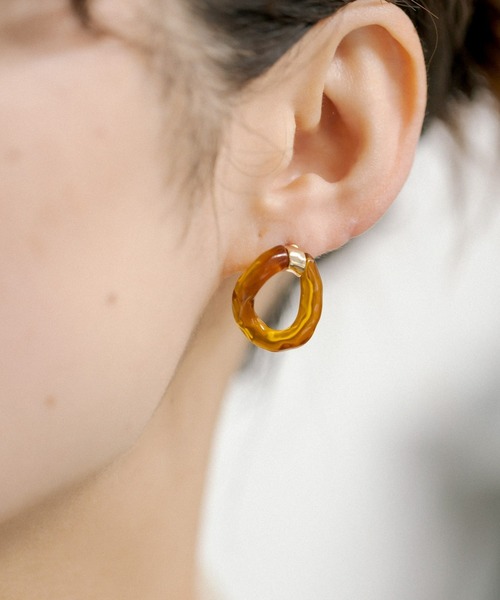ear PAPILLONNER(イアパピヨネ)の「《チタンポスト》ジェリーリングピアス(ピアス(両耳用)・レディース・ブラウン/クリア/イエロー系その他・FREE)」の13枚目の写真