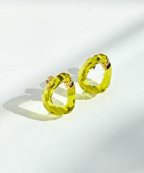 ear PAPILLONNER(イアパピヨネ)の「《チタンポスト》ジェリーリングピアス(ピアス(両耳用)・レディース・ブラウン/クリア/イエロー系その他・FREE)」の16枚目の写真
