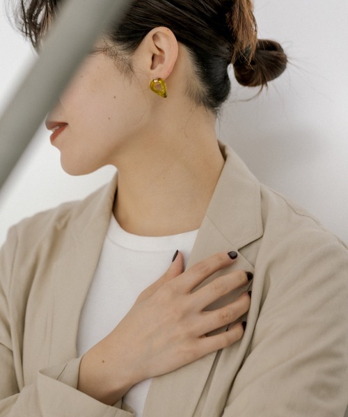 ear PAPILLONNER(イアパピヨネ)の「《チタンポスト》ジェリーリングピアス(ピアス(両耳用)・レディース・ブラウン/クリア/イエロー系その他・FREE)」の19枚目の写真