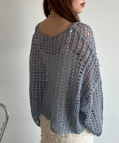 apres jour mignon(アプレジュールミニョン)の「ラメメッシュニット【ZOZOTOWN限定アイテム】(ニット/セーター・レディース・ピンク/ブラック/オフホワイト/ブルー・X-LARGE/フリー)」の20枚目の写真