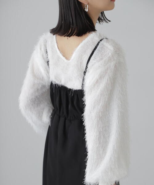 FREE'S MART（フリーズマート）の「◆ウエストドロストミニキャミワンピース（ワンピース・レディース・ブラック/ホワイト・SMALL/MEDIUM）」の8枚目の写真