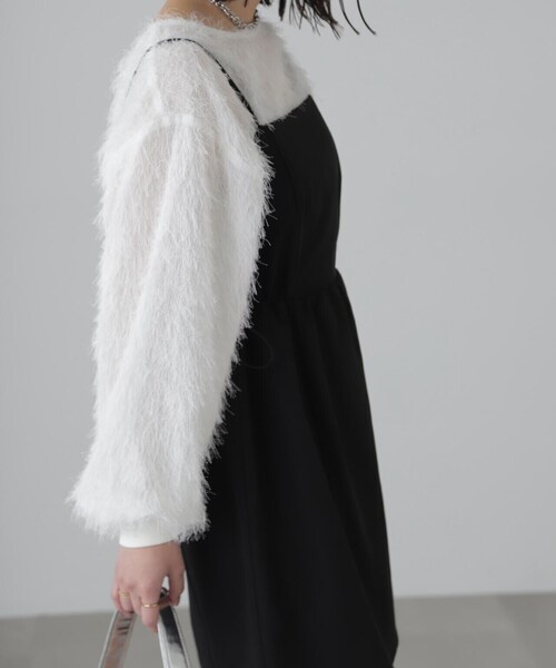 FREE'S MART（フリーズマート）の「◆ウエストドロストミニキャミワンピース（ワンピース・レディース・ブラック/ホワイト・SMALL/MEDIUM）」の9枚目の写真