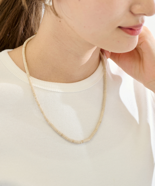 MIKIA/別注マルチビーズネックレス セール】【MIKIA/ミキア】ビーズネックレス 別注jasper