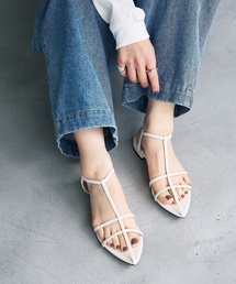 《追加》ポインテッドダブルTストラップサンダル