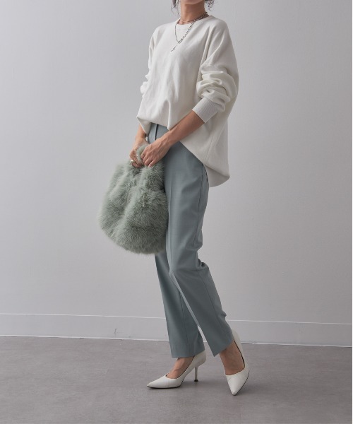 SETUP7（セットアップセブン）の「【SETUP7】Basic Tapered Pants　/　美シルエットベーシックテーパードパンツ（スラックス・レディース・ブラック/ライトベージュ/ブラウン/ライトブルー・S/M/XS）」の17枚目の写真