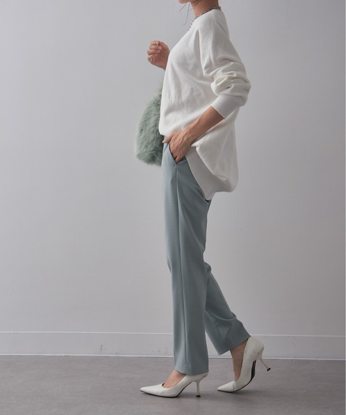 SETUP7（セットアップセブン）の「【SETUP7】Basic Tapered Pants　/　美シルエットベーシックテーパードパンツ（スラックス・レディース・ブラック/ライトベージュ/ブラウン/ライトブルー・S/M/XS）」の19枚目の写真