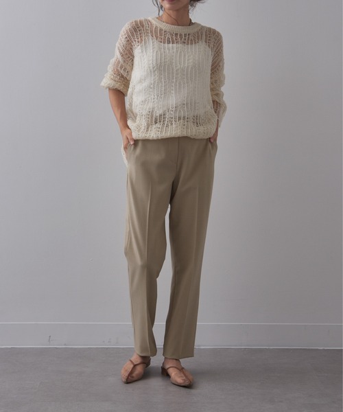 SETUP7（セットアップセブン）の「【SETUP7】Basic Tapered Pants　/　美シルエットベーシックテーパードパンツ（スラックス・レディース・ブラック/ライトベージュ/ブラウン/ライトブルー・S/M/XS）」の5枚目の写真