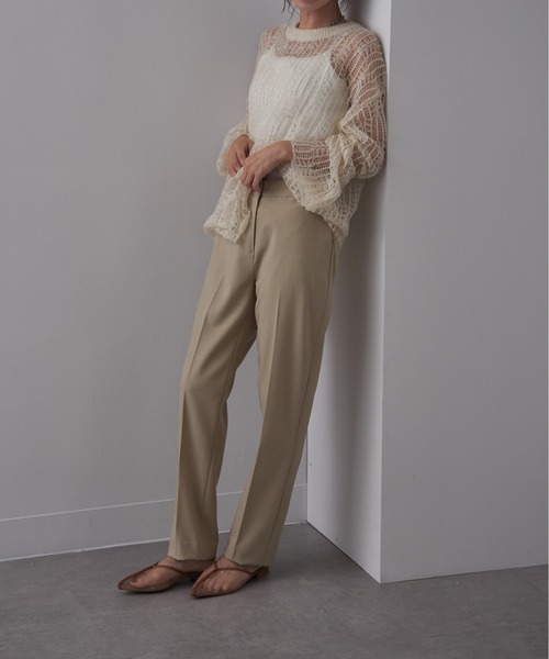 SETUP7（セットアップセブン）の「【SETUP7】Basic Tapered Pants　/　美シルエットベーシックテーパードパンツ（スラックス・レディース・ブラック/ライトベージュ/ブラウン/ライトブルー・S/M/XS）」の7枚目の写真