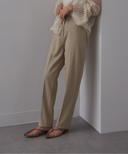 SETUP7（セットアップセブン）の「【SETUP7】Basic Tapered Pants　/　美シルエットベーシックテーパードパンツ（スラックス・レディース・ブラック/ライトベージュ/ブラウン/ライトブルー・S/M/XS）」の8枚目の写真