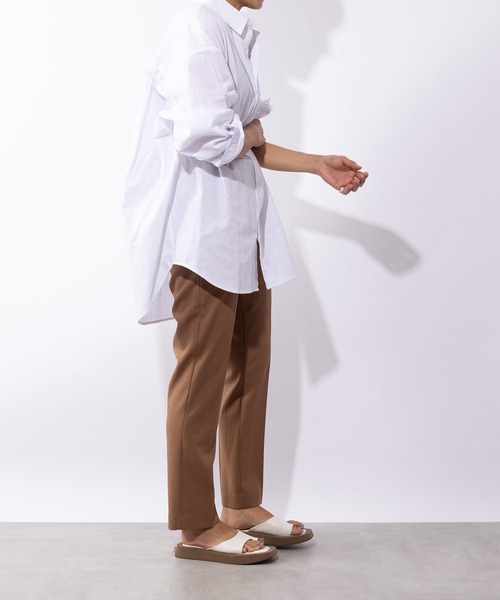 SETUP7（セットアップセブン）の「【SETUP7】Basic Tapered Pants　/　美シルエットベーシックテーパードパンツ（スラックス・レディース・ブラック/ライトベージュ/ブラウン/ライトブルー・S/M/XS）」の14枚目の写真