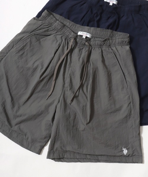 U.S. POLO ASSN.(ユーエスポロアッスン)の「U.S. POLO ASSN./ユーエスポロアッスン 水陸両用 オーバーサイズ ナイロン ロゴ ワンポイント刺繍 無地 ショートパンツ/ハーフパンツ/ショーツ/イージーパンツ/レディース メンズ(その他パンツ・メンズ・ベージュ/ブラック/カーキ/グレー/ネイビー・M/L/LL)」の3枚目の写真