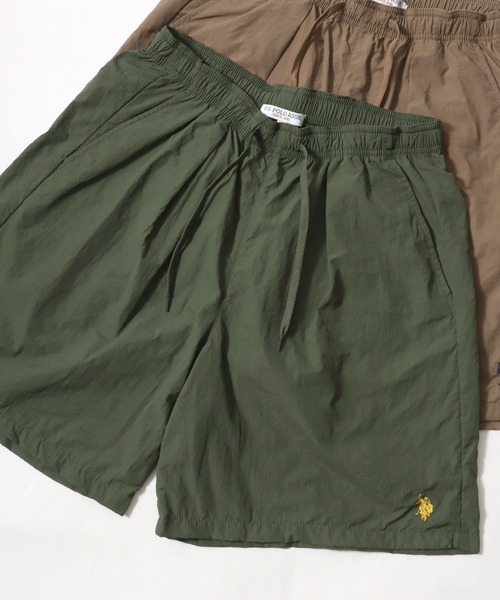 U.S. POLO ASSN.(ユーエスポロアッスン)の「U.S. POLO ASSN./ユーエスポロアッスン 水陸両用 オーバーサイズ ナイロン ロゴ ワンポイント刺繍 無地 ショートパンツ/ハーフパンツ/ショーツ/イージーパンツ/レディース メンズ(その他パンツ・メンズ・ベージュ/ブラック/カーキ/グレー/ネイビー・M/L/LL)」の1枚目の写真