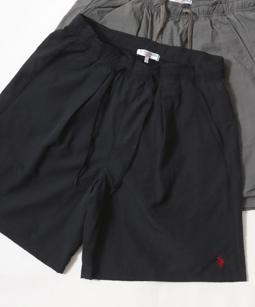 U.S. POLO ASSN.(ユーエスポロアッスン)の「U.S. POLO ASSN./ユーエスポロアッスン 水陸両用 オーバーサイズ ナイロン ロゴ ワンポイント刺繍 無地 ショートパンツ/ハーフパンツ/ショーツ/イージーパンツ/レディース メンズ(その他パンツ・メンズ・ベージュ/ブラック/カーキ/グレー/ネイビー・M/L/LL)」の2枚目の写真