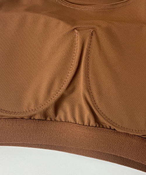 HYSSHOP（エイチワイエスショップ）の「【大きいサイズ有/カップ付き/吸汗速乾/伸縮性有/クロップド丈】半袖 くしゅっとクロス風フィットネス ブラトップス レディース[トレーニングウェア/ジムウェア/ピラティスウェア]（その他トップス・レディース・ブラウン/グリーン系その他/ブラック/ペールイエロー/スモークピンク/ホワイト/パープル系その他・S/M/L/XL）」の22枚目の写真