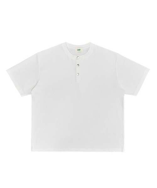 Ressaca(レサーカ)の「ハーフジップ/スナップボタン オーバーサイズワッフル半袖Tシャツ(Tシャツ/カットソー・メンズ・グレー系/ブラック系/ホワイト系/ブラック/ホワイト/グレー・M/XL/L)」の3枚目の写真