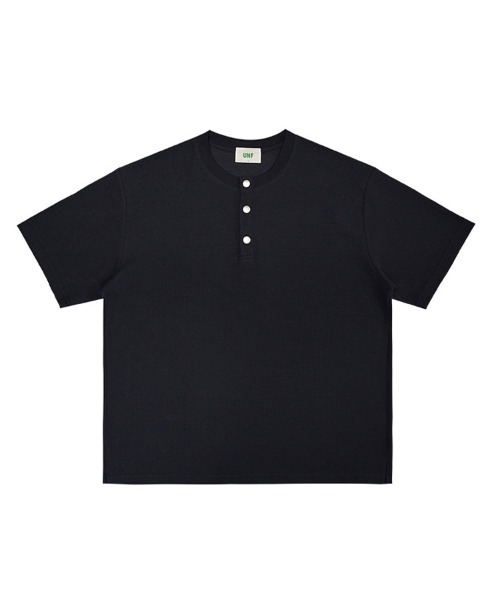 Ressaca(レサーカ)の「ハーフジップ/スナップボタン オーバーサイズワッフル半袖Tシャツ(Tシャツ/カットソー・メンズ・グレー系/ブラック系/ホワイト系/ブラック/ホワイト/グレー・M/XL/L)」の4枚目の写真