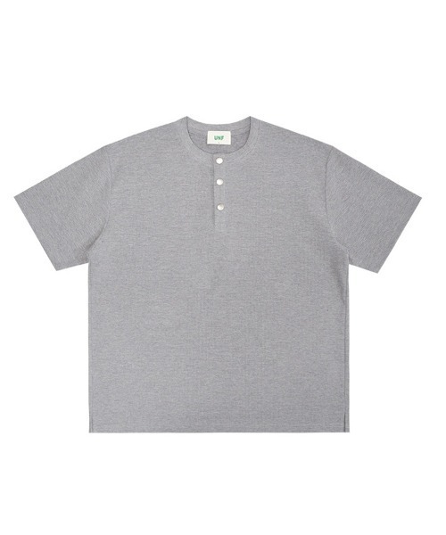 Ressaca(レサーカ)の「ハーフジップ/スナップボタン オーバーサイズワッフル半袖Tシャツ(Tシャツ/カットソー・メンズ・グレー系/ブラック系/ホワイト系/ブラック/ホワイト/グレー・M/XL/L)」の6枚目の写真
