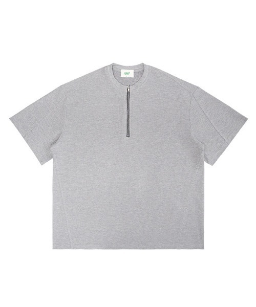 Ressaca(レサーカ)の「ハーフジップ/スナップボタン オーバーサイズワッフル半袖Tシャツ(Tシャツ/カットソー・メンズ・グレー系/ブラック系/ホワイト系/ブラック/ホワイト/グレー・M/XL/L)」の5枚目の写真